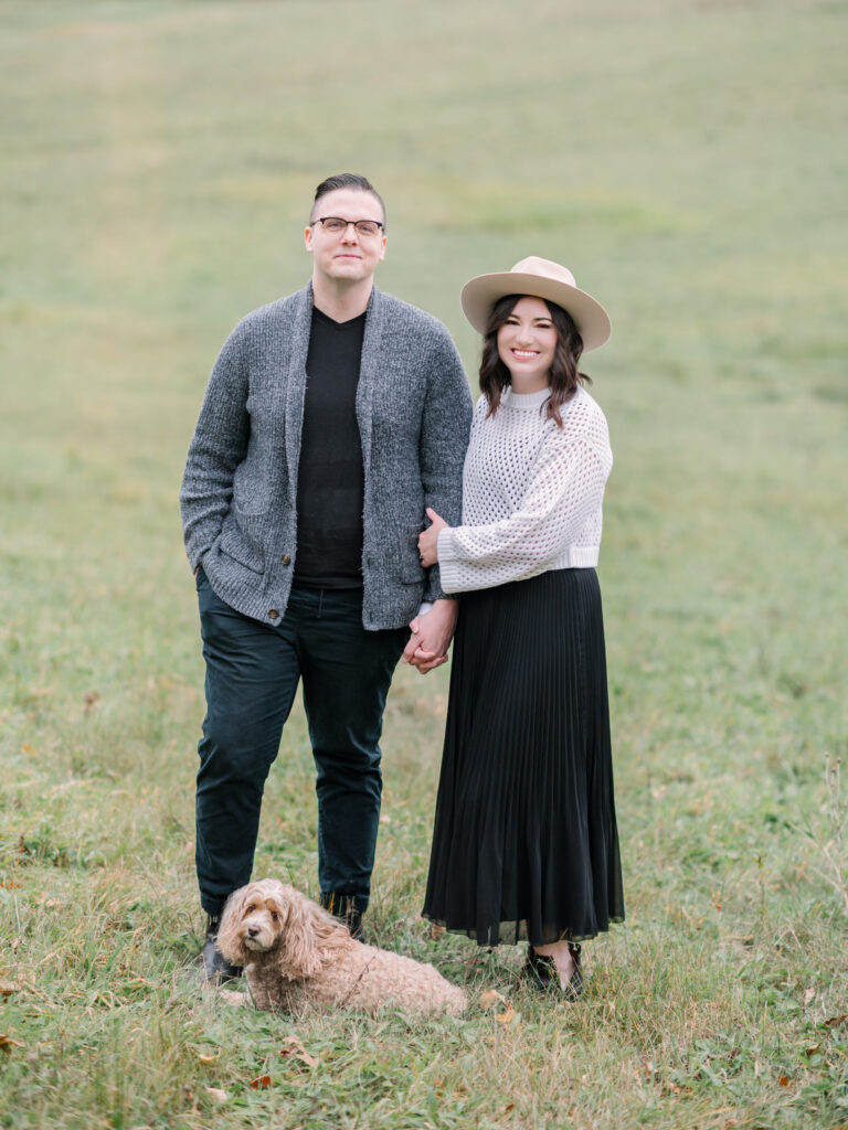 Michelle with her Husband Tyler and dog Lily.